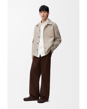 Loewe Luxury Workwear Jacket In Wool And Cashmere - White