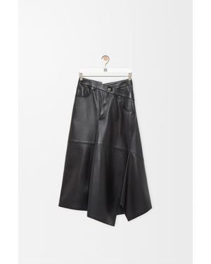 Loewe Falda Asimétrica En Piel Napa De Cordero Mujer - Blanco