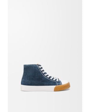 Loewe Zapatilla De Caña Alta En Denimsize Hombre - Azul