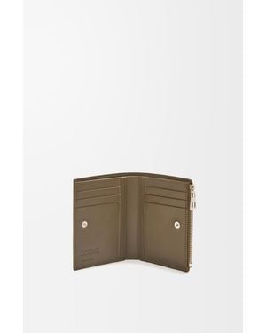 Loewe Luxury Slim Compact Wallet In Shiny Calfskin - Natural