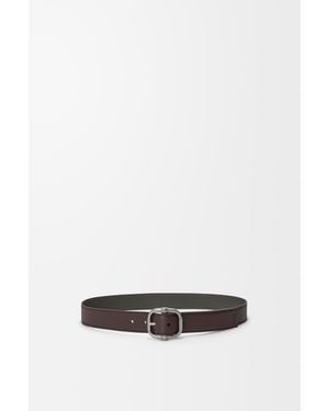 Loewe Cinturón Reversible Loop En Piel De Cuero Graneadasize Hombre - Blanco