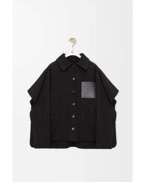 Loewe Abrigo Capa En Lana Y Cashmere Mujer - Negro