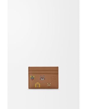 Loewe "Cats" Leather Cards Holder - White