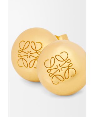 Loewe "Anagram Pebble" Earrings - Metallic