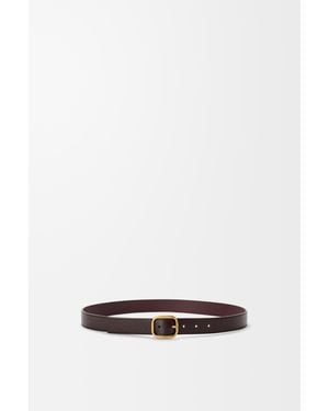 Loewe Cinturón Curvilíneo Y Suave En Piel De Cuero Graneada Mujer - Blanco
