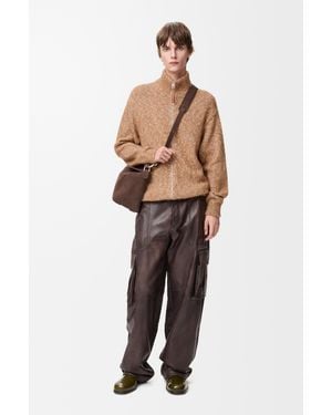 Loewe Zip-Up Cardigan - Natural