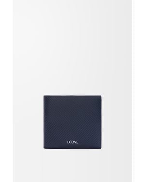 Loewe Bifold Coin Wallet In Textured Classic Calfskin - Blue