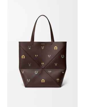 Loewe Cats Xl Puzzle Fold Tote - Brown