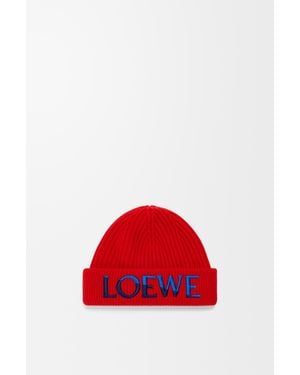 Loewe Gorro En Lana Mujer - Rojo