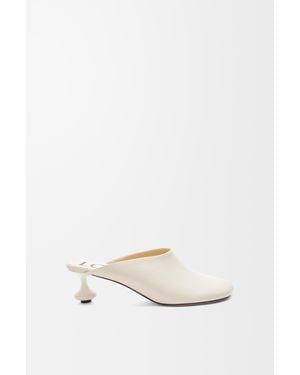 Loewe Toy Sculpted-Heel Leather Heeled Mules - White