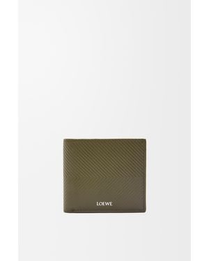 Loewe Luxury Bifold Wallet In Textured Classic Calfskin - Green