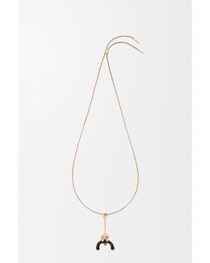 Loewe Seated Acrobat Pendant In Sterling Silver And Crystals - White