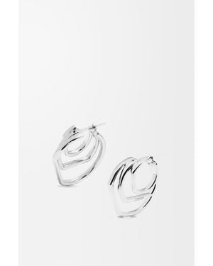 Loewe Pendientes De Aro Stacked En De Ley - Negro