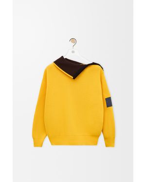 Loewe Jersey Con Cremallera En Lana Mujer - Amarillo