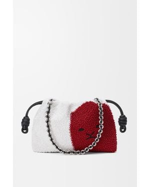 Loewe Medium Lion Beads Flamenco Purse - Red