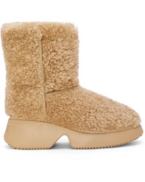 Loewe Luxury Wedge Boot In Shearling For Men - Natural