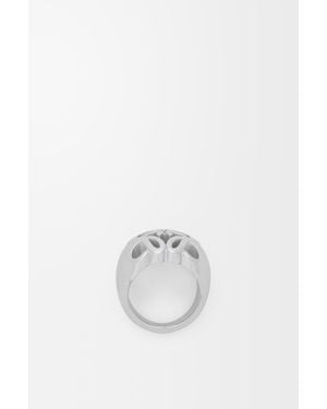 Loewe Anagram Bombé Signet Ring - White
