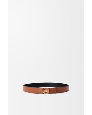 Loewe Cinturón Reversible Anagram En Piel De Cuero Graneada Y Piel Lisasize Hombre - Blanco
