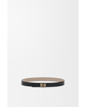 Loewe Cinturón Reversible Anagram Bombé En Piel De Cuero Lisa Mujer - Blanco