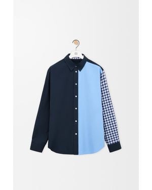 Loewe Camisa En Sarga De Algodón Y Popelinasize Hombre - Azul