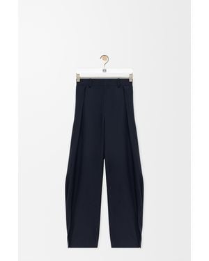 Loewe Pantalón En Lana Mujer - Azul