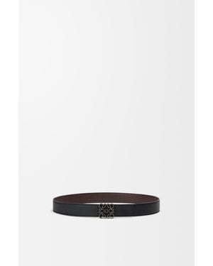 Loewe Cinturón Reversible Anagram En Piel De Cuero Graneada Flexiblesize Hombre - Blanco