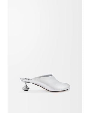 Loewe Toy Mule In Laminated Lambskin - White