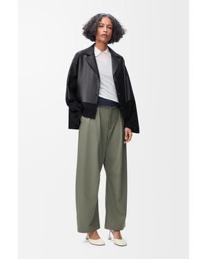 Loewe Luxury Pajama Blouse In Nappa Lambskin And Suede Goatskin - Black