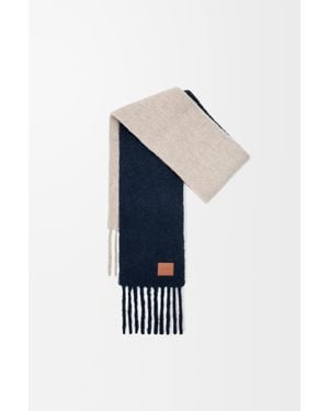 Loewe Bufanda En Mezcla De Alpaca Y Lana Mujer - Azul