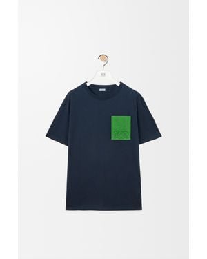 Loewe Camiseta De Corte Holgado En Algodónsize Hombre - Azul