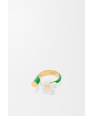 Loewe Anillo Flor En Plata De Ley Y Esmalte Mujer - Multicolor