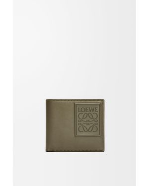 Loewe Cartera Con Dos Pliegues En Piel De Cuero Satinada Hombre - Verde