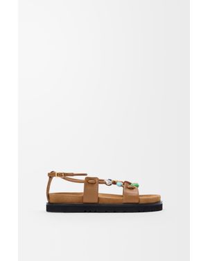 Loewe Pebble Beads Fussbett Sandal - White
