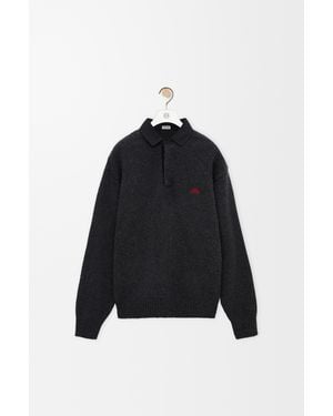 Loewe Jersey Polo En Lanasize Hombre - Negro