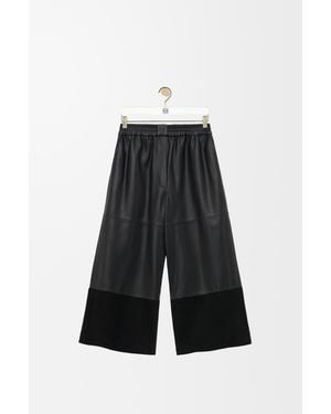 Loewe Luxury Cropped Trousers In Nappa Lambskin And Suede Goatskin For - Multicolour