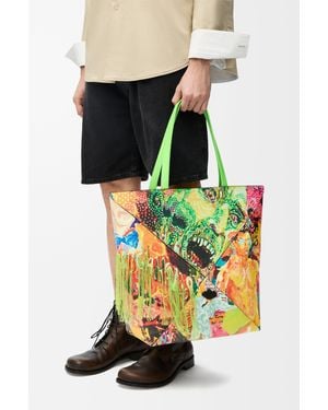 Loewe Xl Puzzle Fold Tote In Classic Calfskin - Yellow