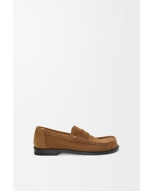 Loewe Campo Loafer In Suede Calfskin - White
