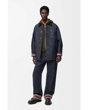 Loewe Denim Jacket With Logo Patch - Blue