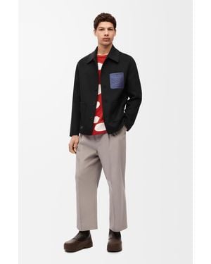 Loewe Workwear Jacket In Wool And Cashmere - Black
