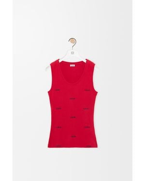 Loewe Top Sin Mangas En Algodón Elástico Mujer - Rojo