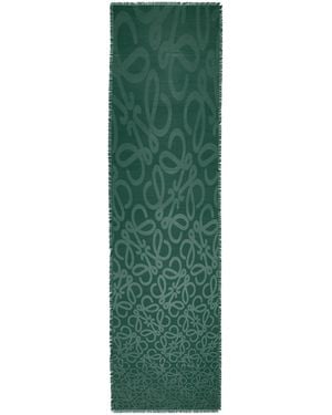 Loewe Scarf In Silk And Wool - Green