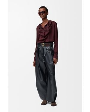 Loewe Silk-Blend Satin Blouse - Red