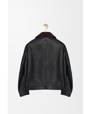 Loewe Bomber Jacket In Nappa Lambskin - Black