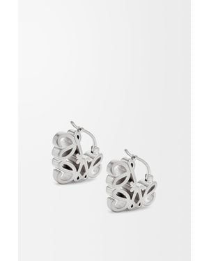 Loewe Anagram Bombé Hoop Earrings - White