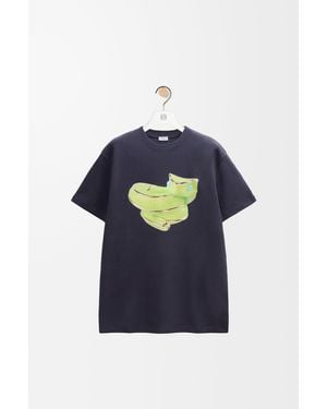 Loewe Camiseta De Corte Holgado En Algodónsize Hombre - Azul