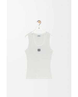 Loewe Anagram-Embroidered Stretch-Cotton Tank Top - White