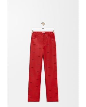 Loewe Pantalón En Piel Napa De Cordero Mujer - Rojo