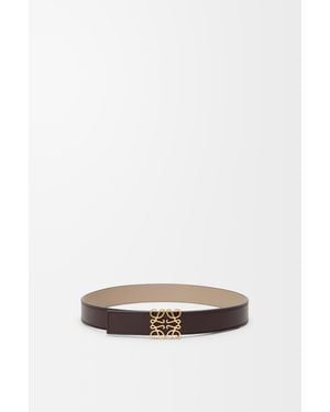 Loewe Cinturón Reversible Anagram En Piel De Cuero Lisa Mujer - Blanco