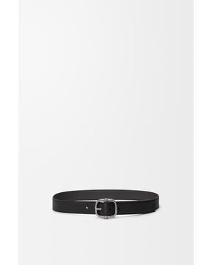 Loewe Cinturón Reversible Loop En Piel De Cuero Graneadasize Hombre - Blanco
