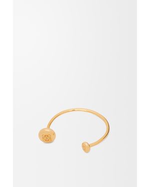 Loewe Brazalete Anagram Pebble En Plata De Ley Mujer - Amarillo